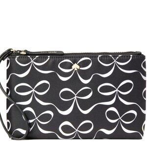 Kate Spade Jae Elegant Bow Large‎ Continental Wallet/Wristlet Black and White